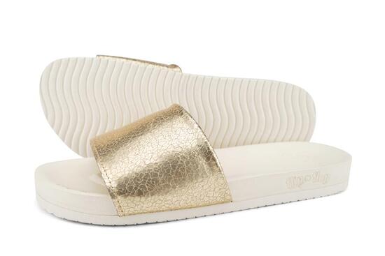 Damen Sandale pool metallic cracked SCHWARZ