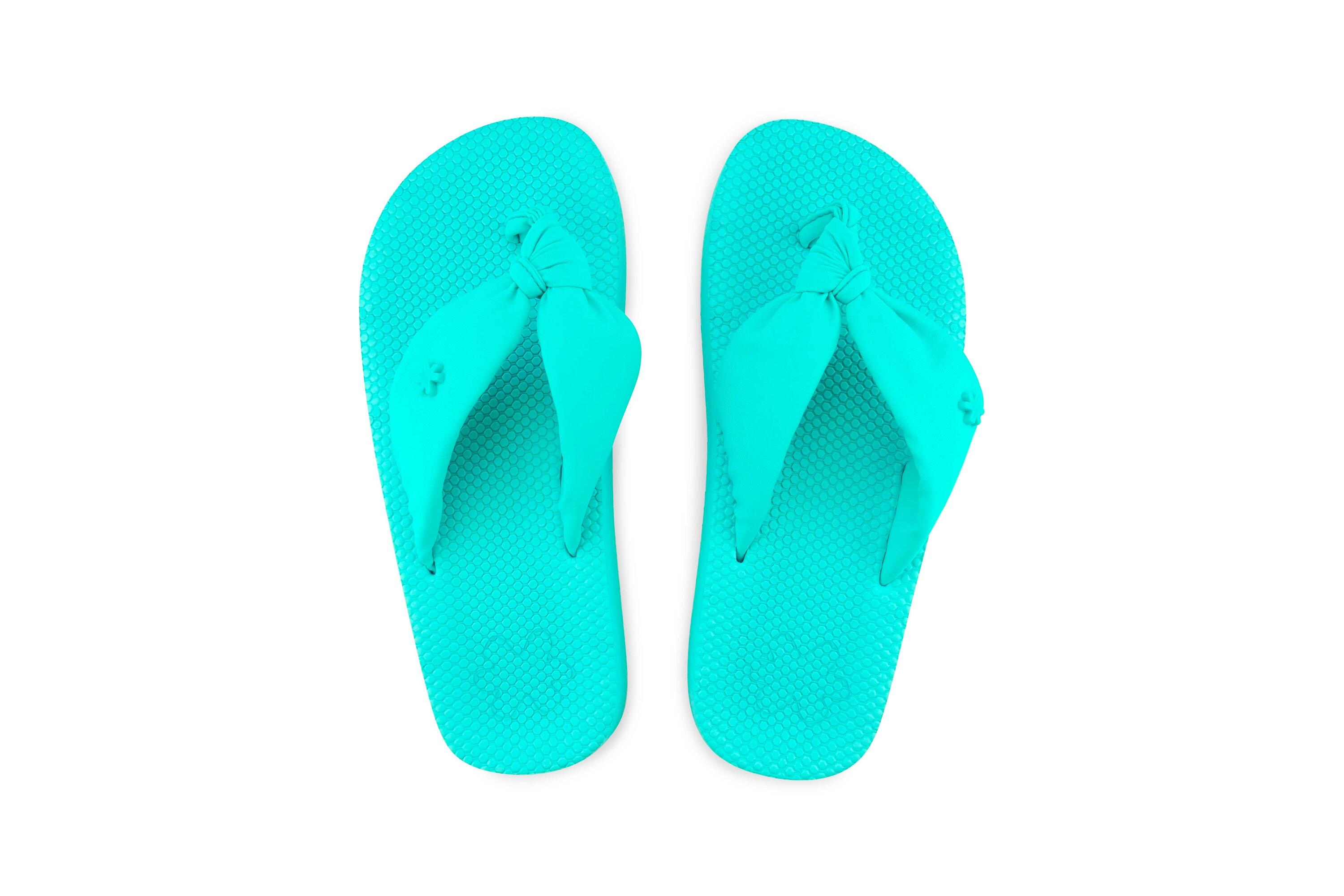Femme comfy*flower tongs bleu aquatique 3/4