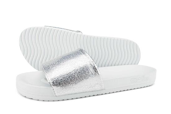 Damen Sandale pool metallic cracked SCHWARZ