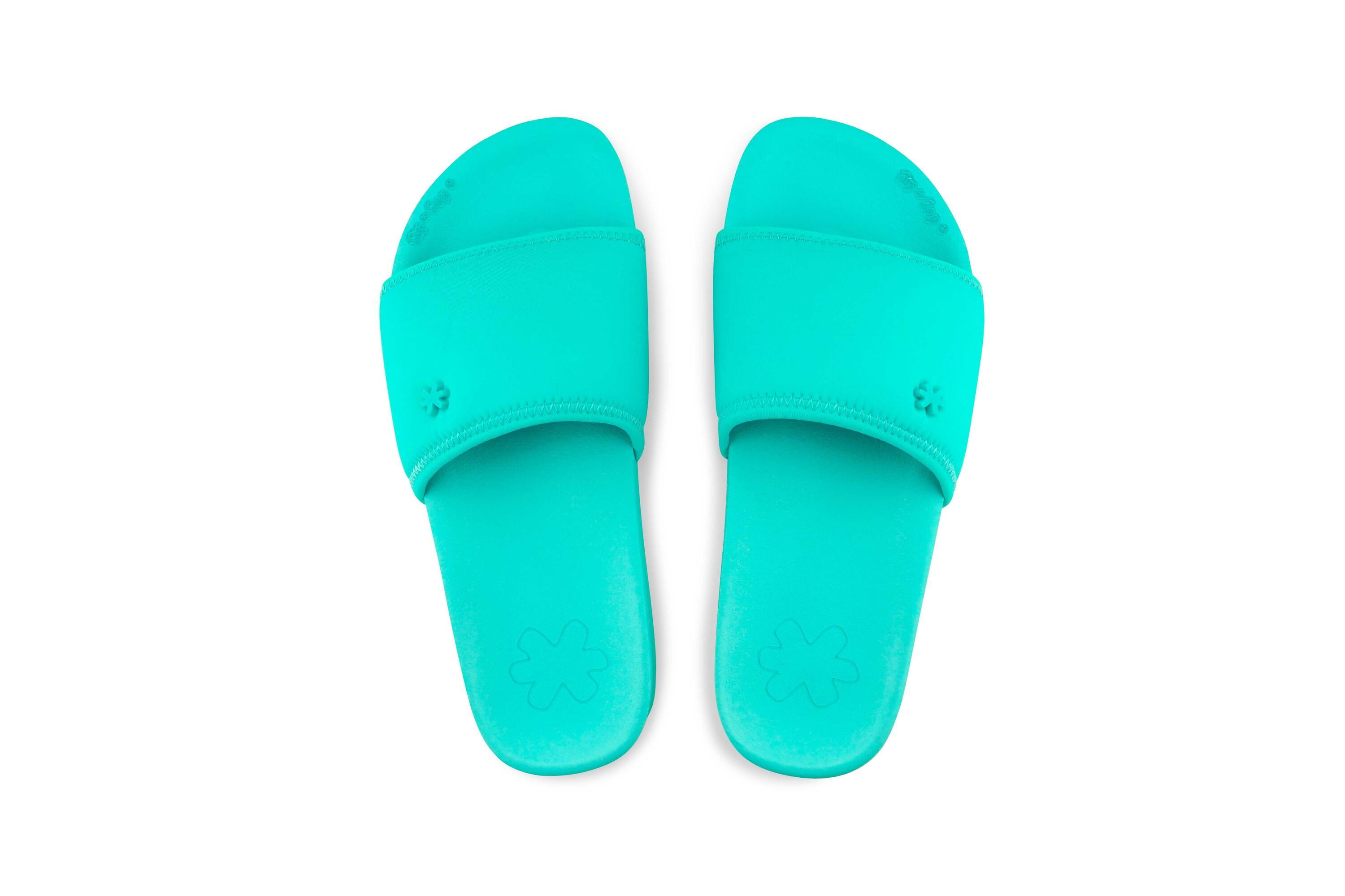 Femme pool*neo flower Slides Eau Bleu 3/4