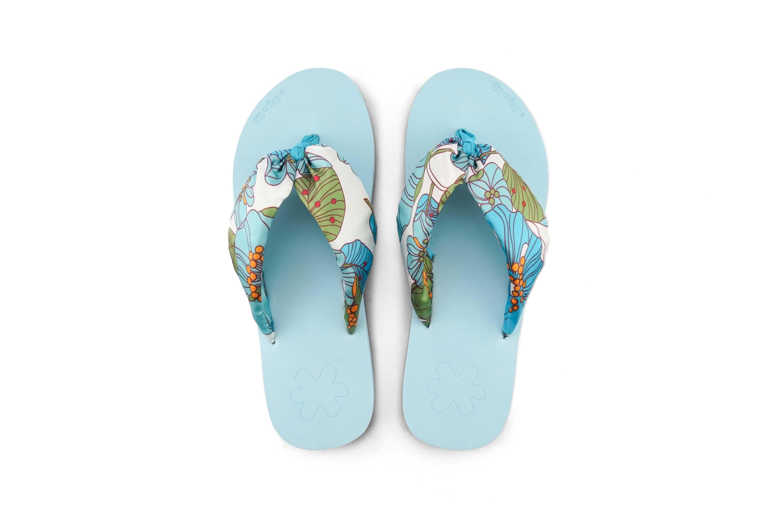 Femme flip*tube flower Tongs Bleu clair Multicolore 3/4