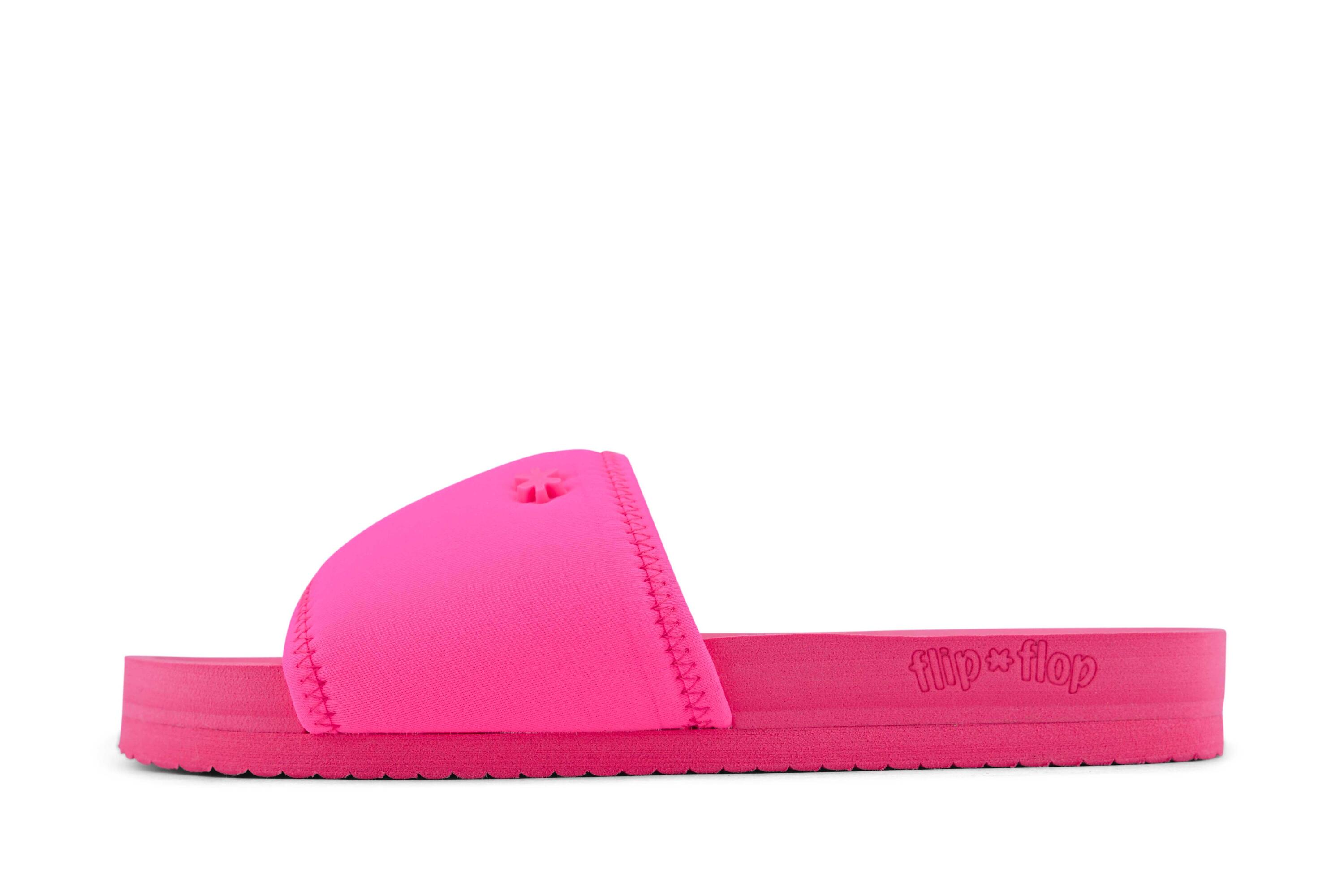 Femme pool*neo flower Slides Néon Rose 2/3