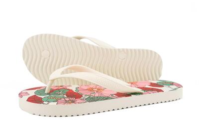 Damen flip*flop originals*flower power Zehentrenner Hellblau Mehrfarbig