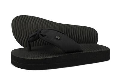 Damen flip*flop comfy*flower Zehentrenner Schwarz
