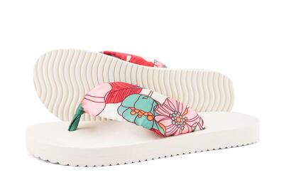Damen flip*flop flip*tube flower Zehentrenner Creme Mehrfarbig