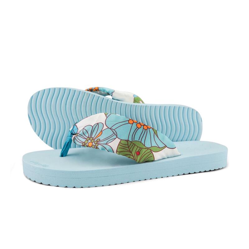 Damen flip*flop flip*tube flower Zehentrenner Hellblau Mehrfarbig