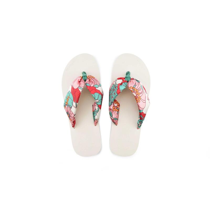 Damen flip*flop flip*tube flower Zehentrenner Creme Mehrfarbig