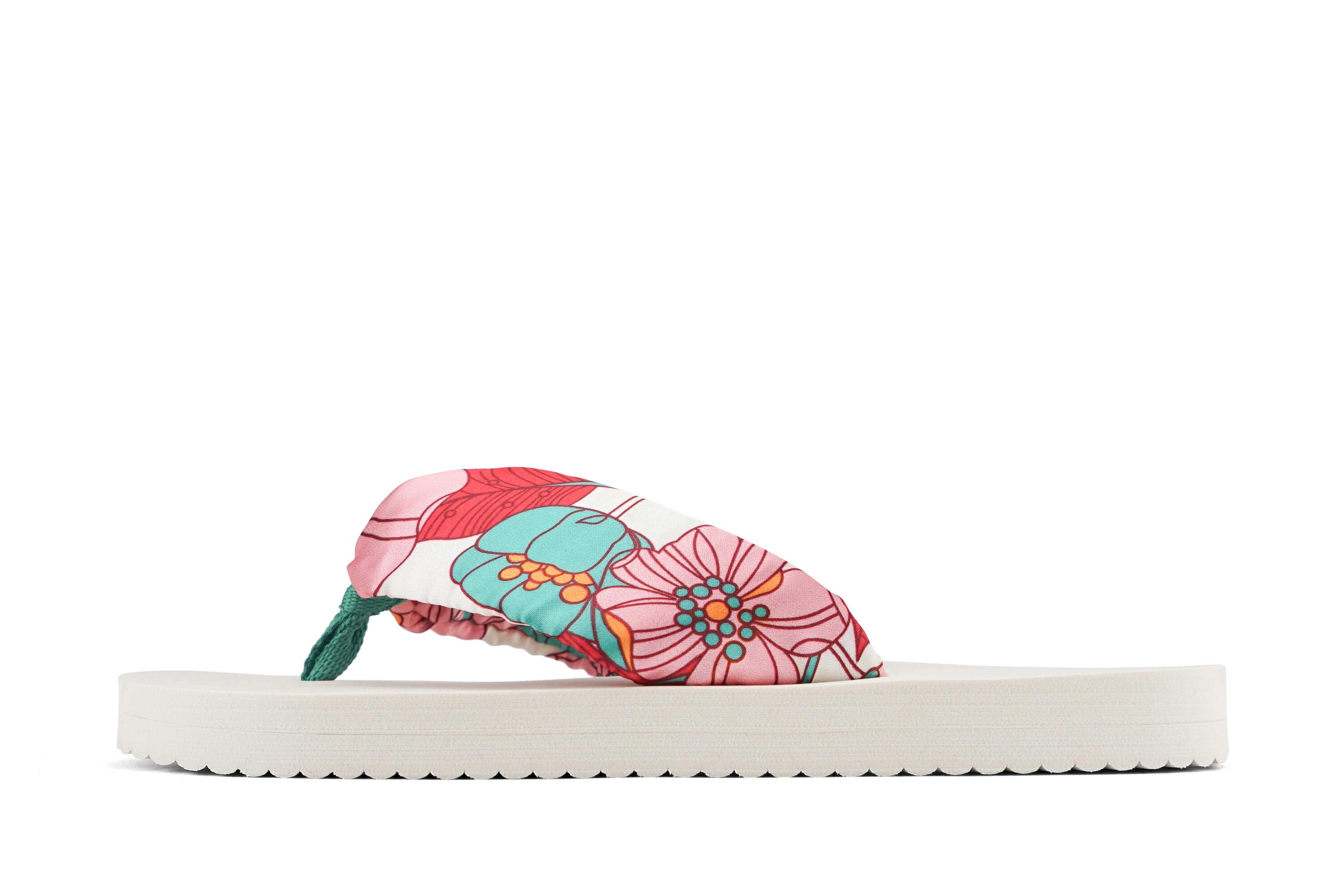 Femme flip*tube flower Tongs Crème Multicolore 2/4