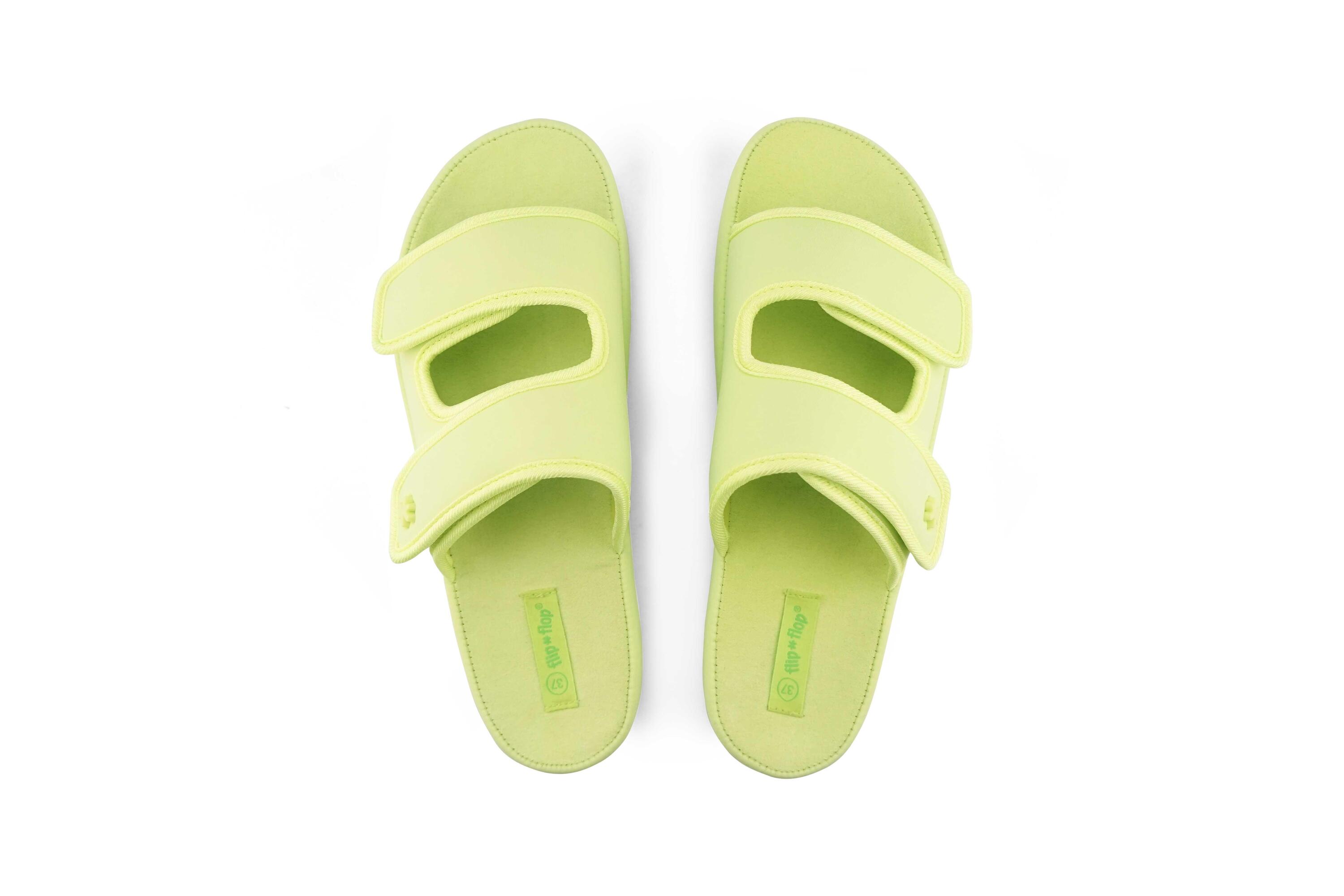 Donna velcro*flower Ciabatte Verde chiaro 3/4