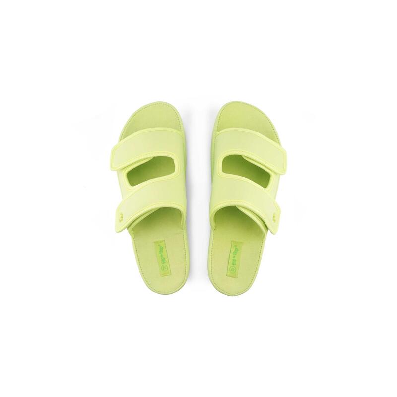 Damen flip*flop velcro*flower Slides Hellgrün