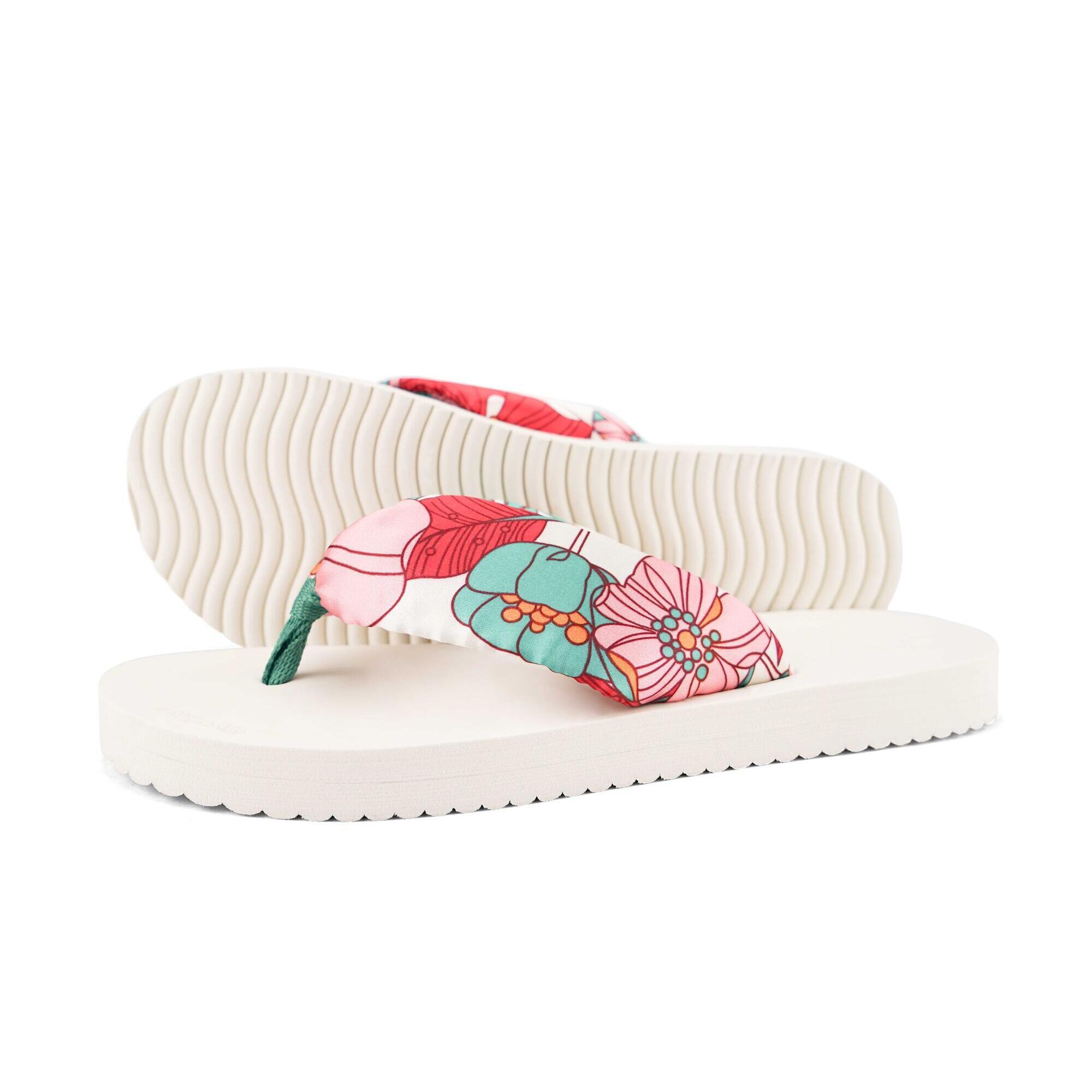Flip Flop - Femme Flip*tube Flower Tongs Crème Multicolore - Sandales - Beige - Decathlon