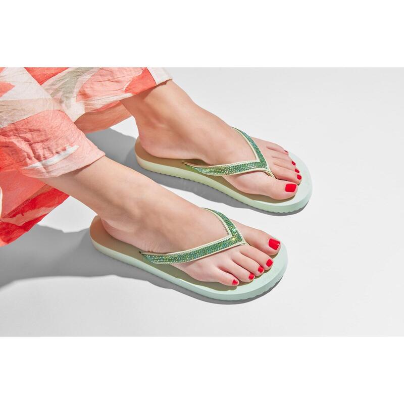 Damen Flip Flop Badezehentrenner flip*glam Matcha Grün