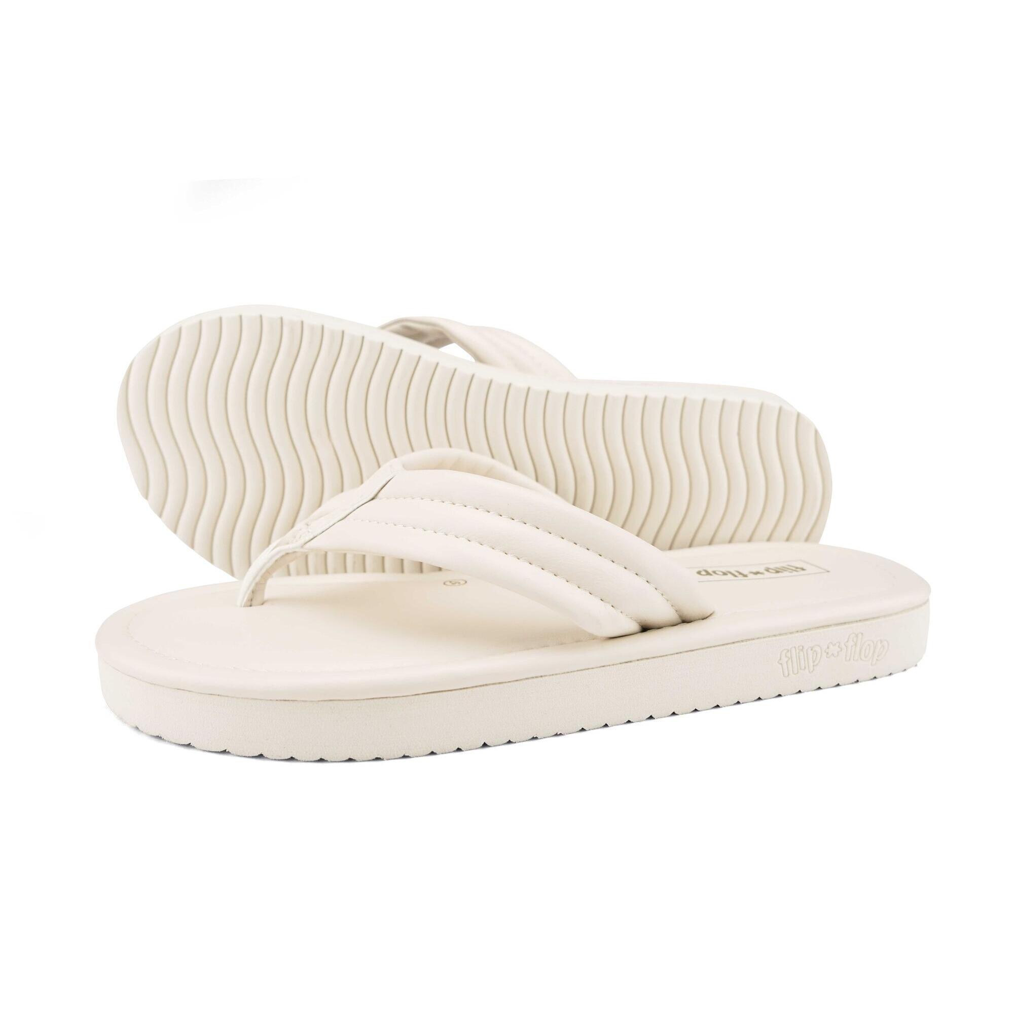 Flip Flop - Femme Fauna*flip Tongs Beige Clair - Sandales - Blanc - Decathlon