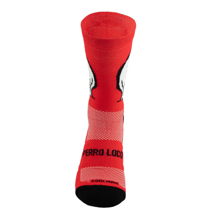 Calcetines Deportivos Running Perro Loco unisex Hermes Rojo