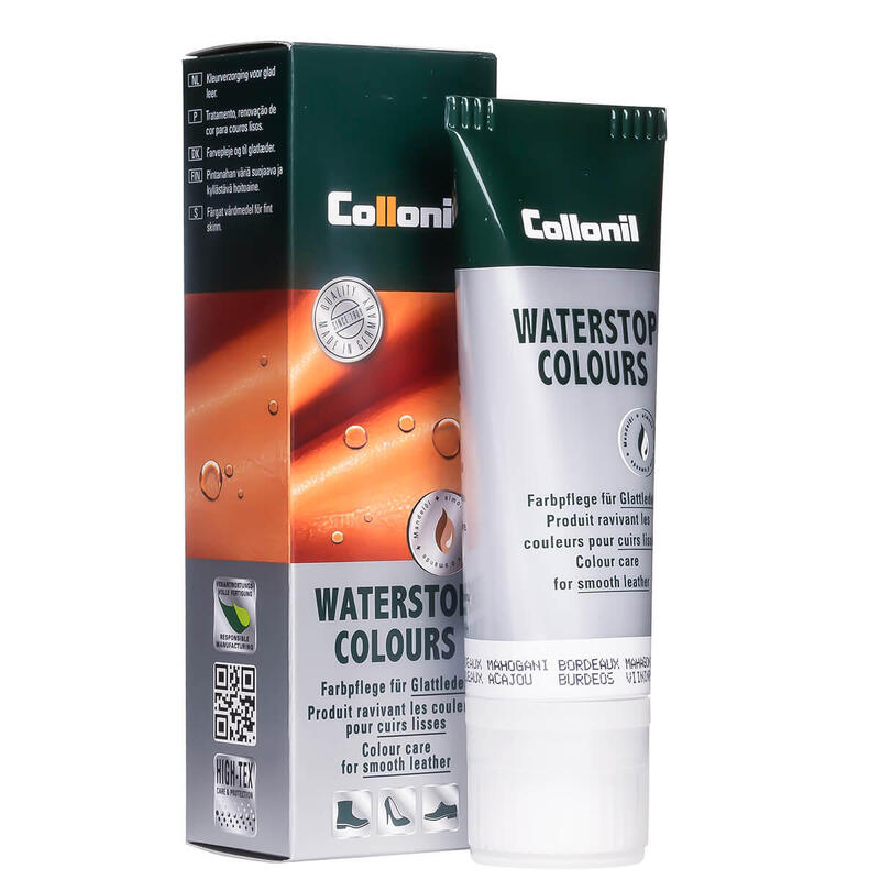 Crema de pantofi cu ulei de migdale Collonil Waterstop Colours, 75 ml, bordeaux
