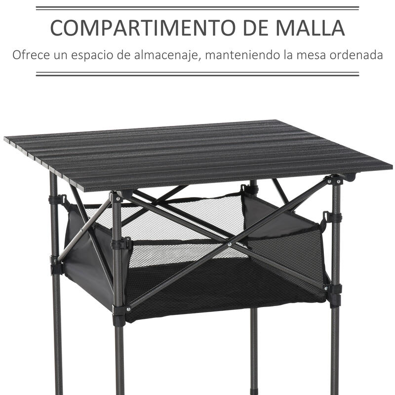 Mesa de Exterior 70x70x69 cm Preto Outsunny