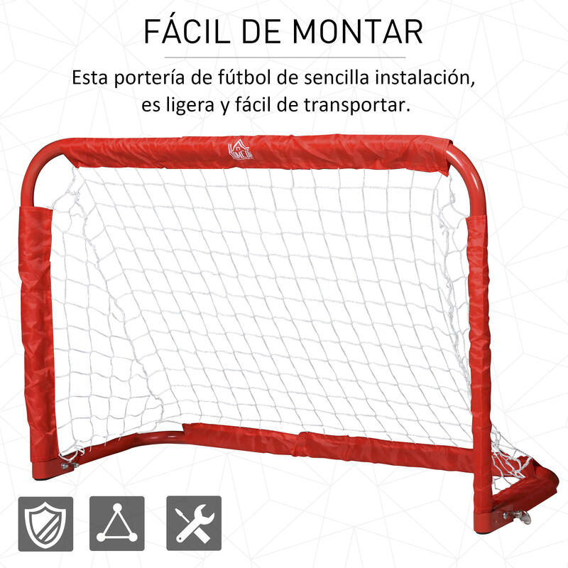 Conjunto de Balizas para Futebol 90x36x 60cm Vermelho HOMCOM