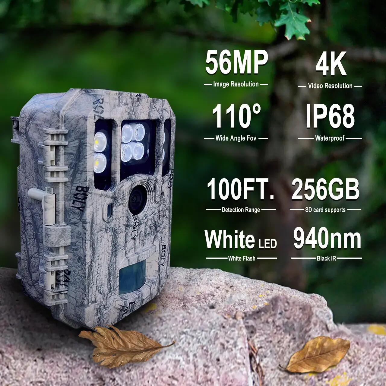 Cameră de vânătoare 4G cu acumulatori si panou solar inclus ,rezolutie vídeo  4K 3/7
