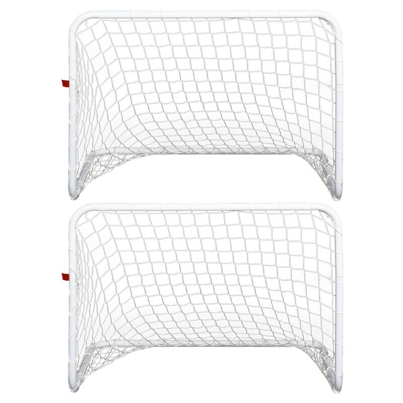 Set de 2 Porterías de Fútbol HOMCOM 78x46x56 cm Blanco