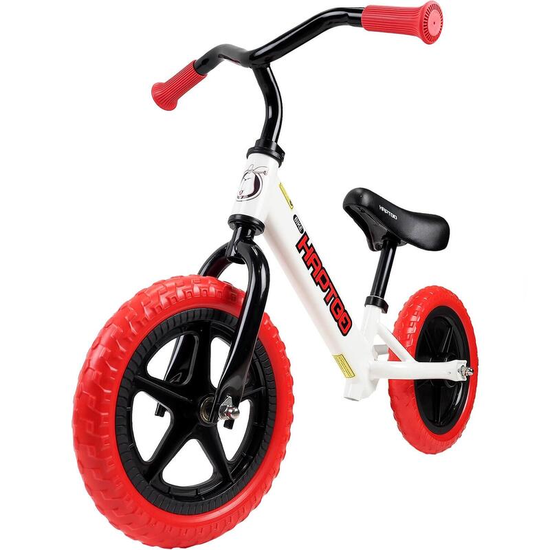 Bicicleta fara pedale pentru copii Ready, 12 inch, alb cu rosu