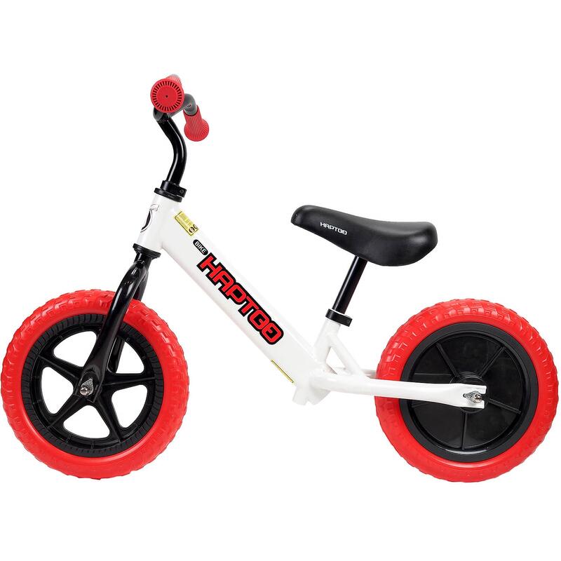 Bicicleta fara pedale pentru copii Ready, 12 inch, alb cu rosu