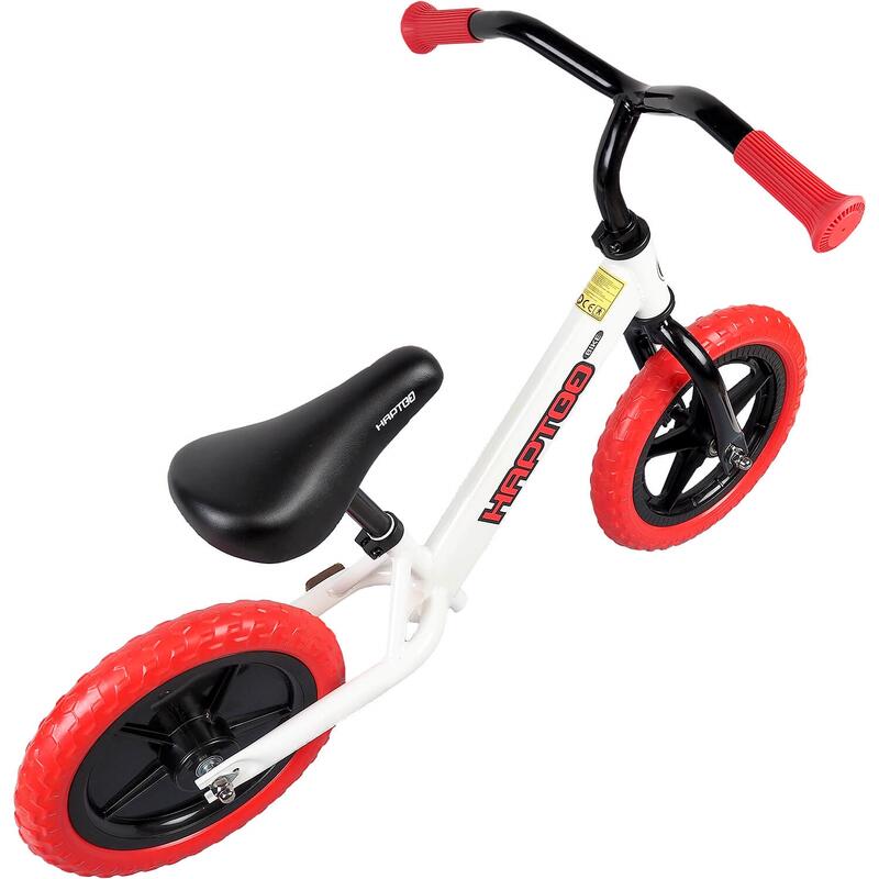 Bicicleta fara pedale pentru copii Ready, 12 inch, alb cu rosu