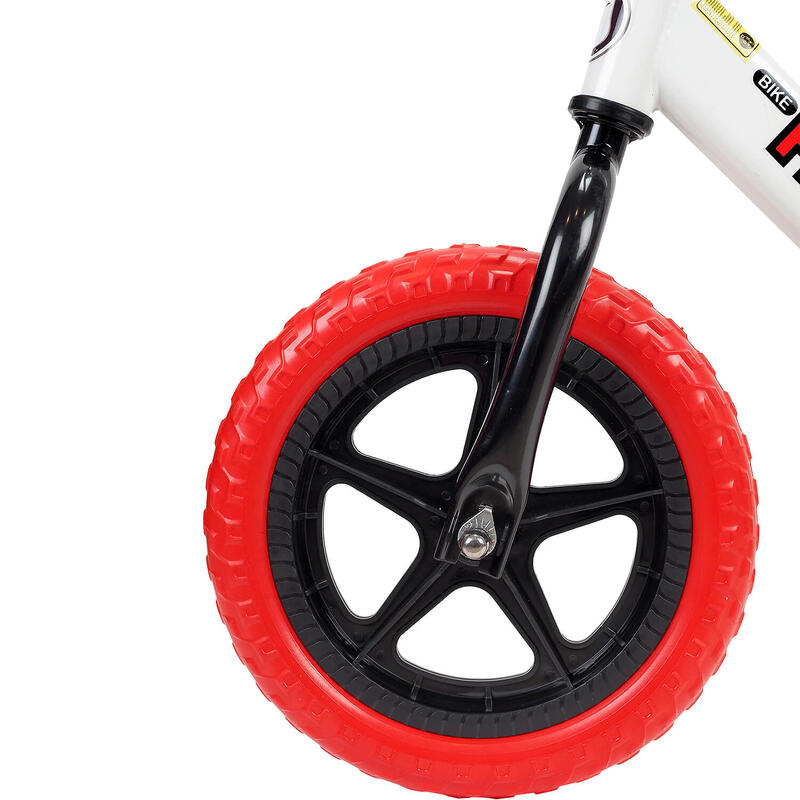 Bicicleta fara pedale pentru copii Ready, 12 inch, alb cu rosu