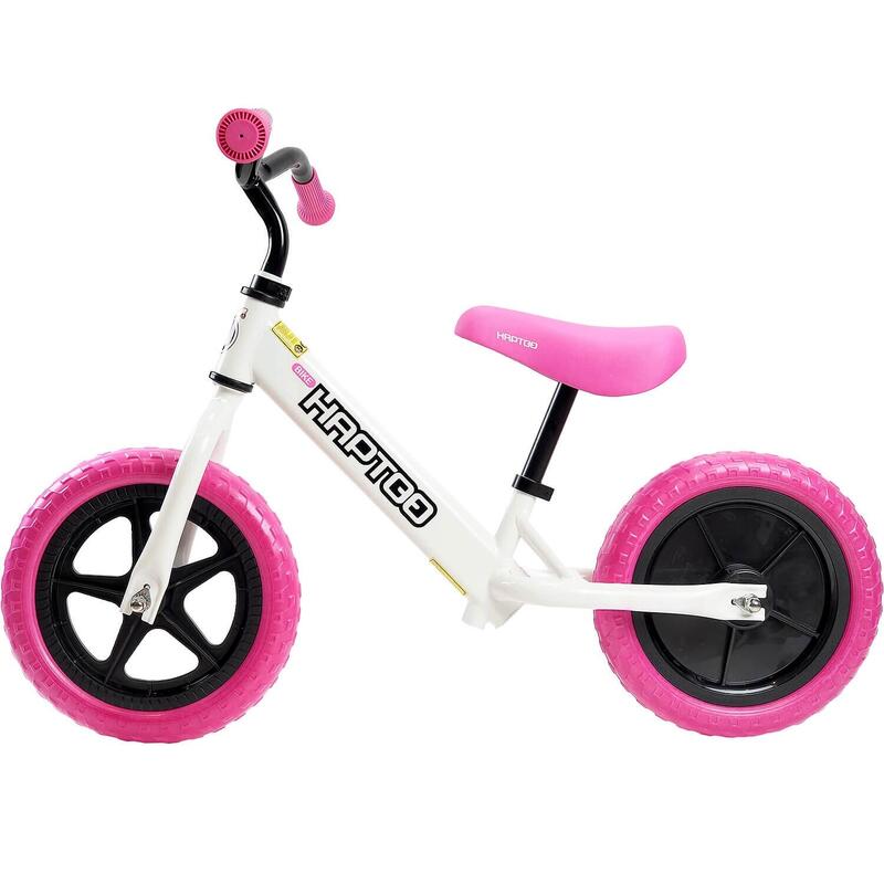Bicicleta fara pedale pentru copii Ready, 12 inch, alb cu roz