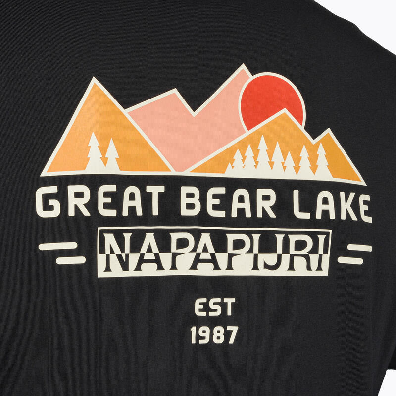 Tricou drumeție bărbați Mâneca Scurtă S-Tahi, Negru