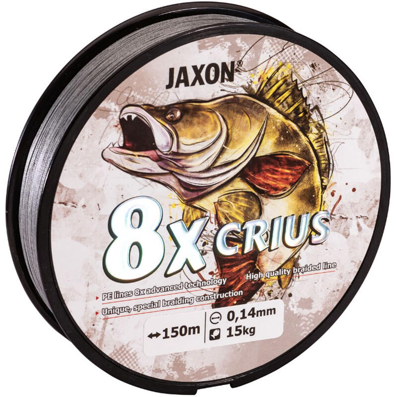 Plecionka Jaxon Crius 8X 0,08mm 150m 7kg szara