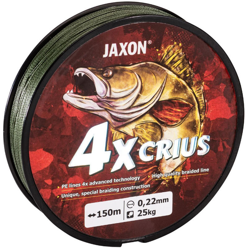 Plecionka Jaxon Crius 4X 0,18mm 150m 19kg ciemnozielona