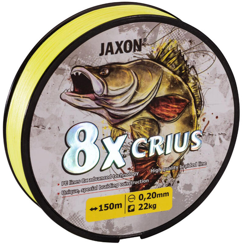 Plecionka Jaxon Crius 8X 0,14mm 150m 15kg żółta