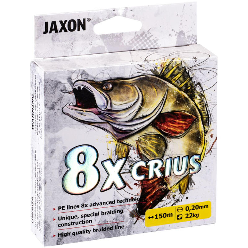 Plecionka Jaxon Crius 8X 0,14mm 150m 15kg żółta