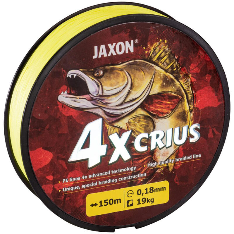 Plecionka Jaxon Crius 4X 0,14mm 150m 15kg żółta