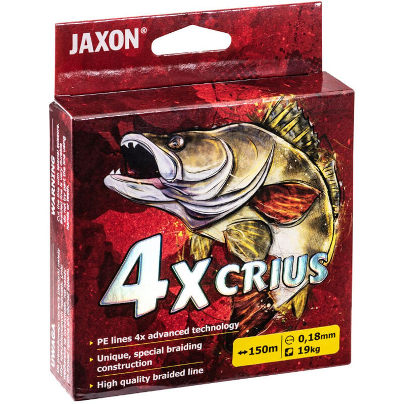 Plecionka Jaxon Crius 4X 0,14mm 150m 15kg żółta