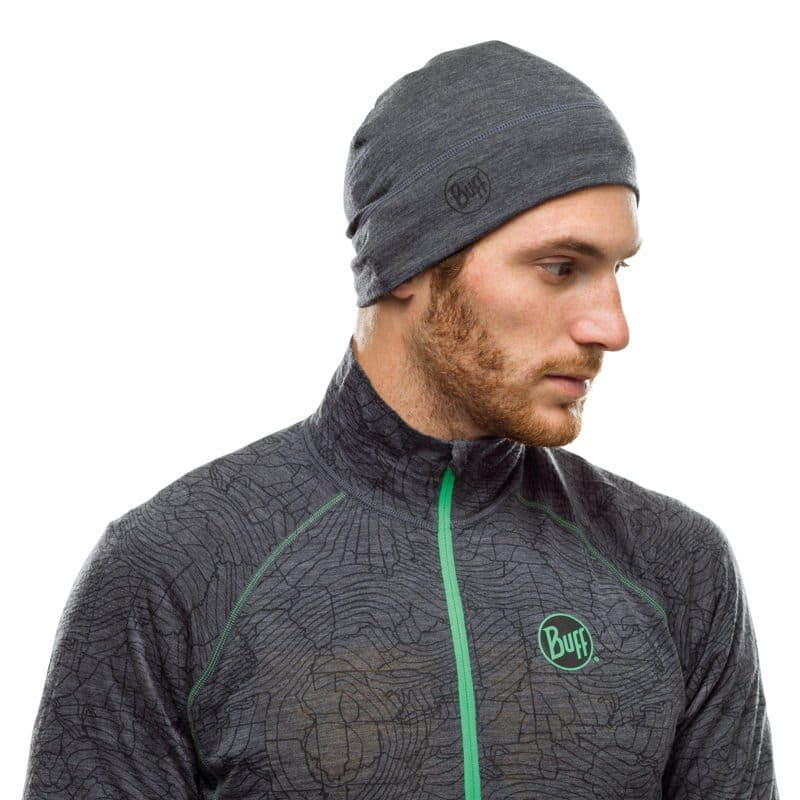 Berretto Da Trekking Buff Lightweight Merino Wool Solid Grigio Scuro 2/4