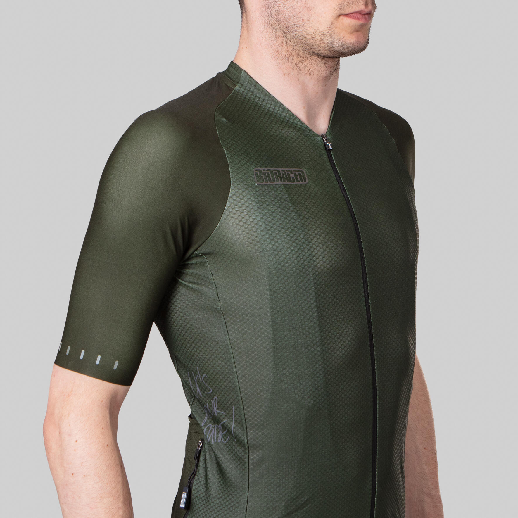 Maillot Cyclisme UV-Protecteur Manches Courtes Homme - Icon Coldblack Olive 5/5
