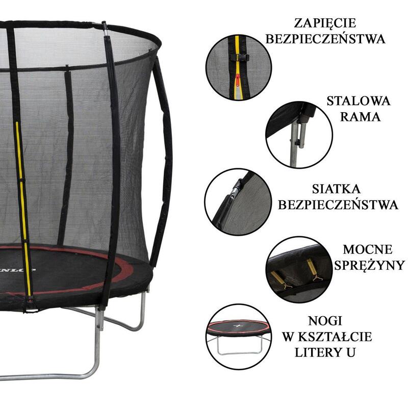 Trampolina ogrodowa Dunlop Premium  Fi 305cm z siatką wewnętrzną