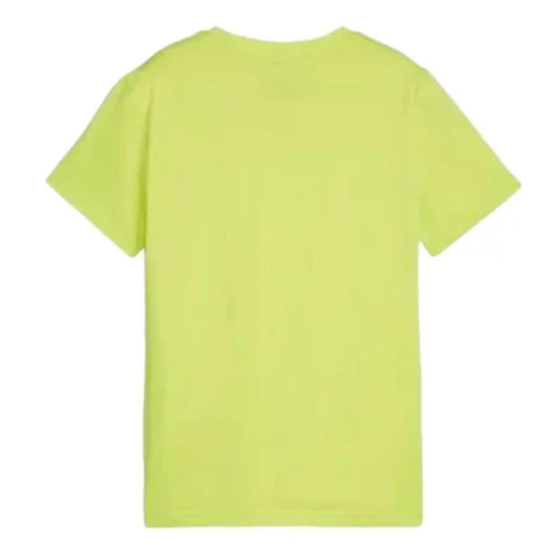 Camisa de algodão manga curta criança PUMA POWER. Green Lime