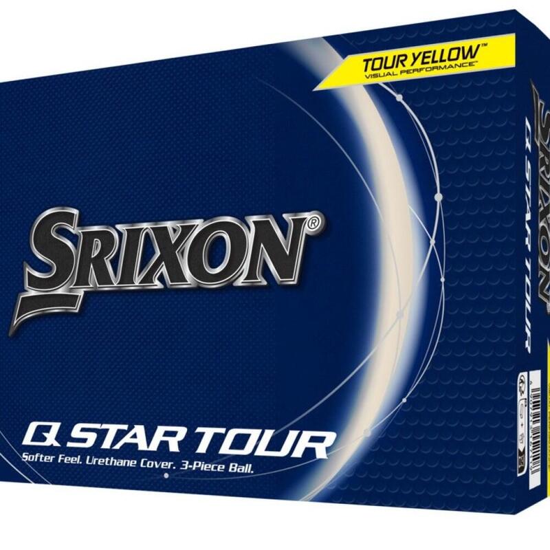 Caja de 12 bolas de golf Srixon Q-Star Tour Amarillo New