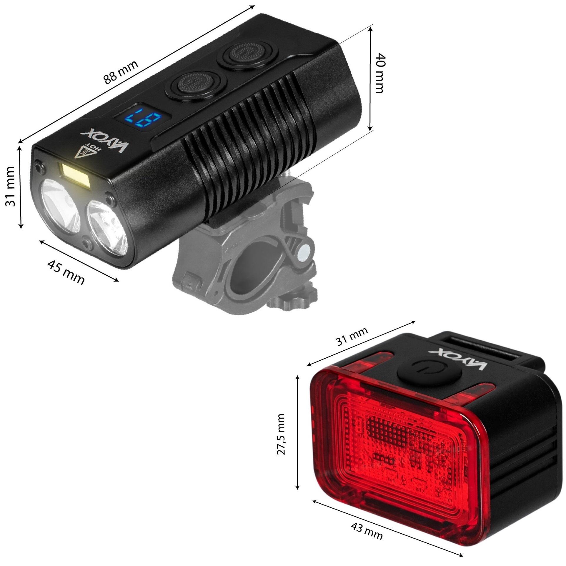 Zestaw lampek rowerowych VAYOX VA0045 + VA0152 przednia i tylna POWERBANK 5/7