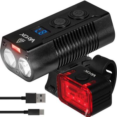 Set di luci per bici VAYOX VA0045 + VA0152 anteriore e posteriore POWERBANK