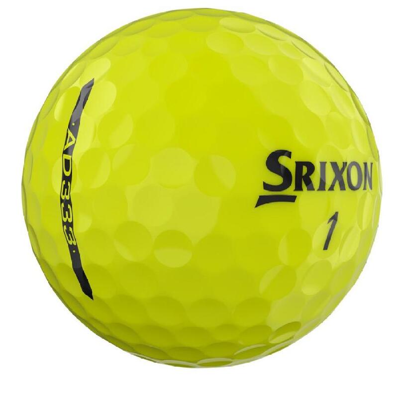 Doos met 12 Srixon AD333-golfballen Kleur: geel New