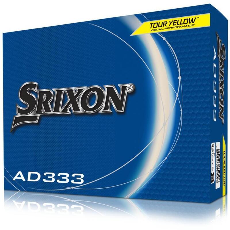 Doos met 12 Srixon AD333-golfballen Kleur: geel New