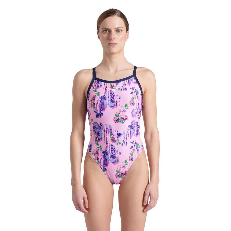 Maillot de bain femme Arena Rose Texture Xcross Back Multi Pink-Navy