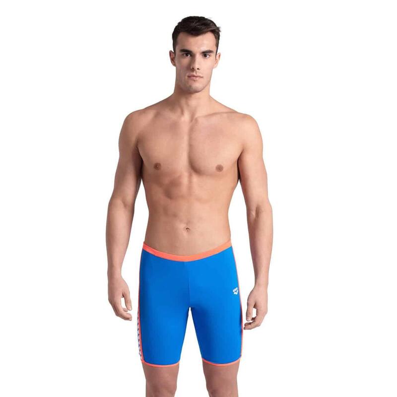 Arena M Icons Swim Jammer Solid Blue River-Bright Coral