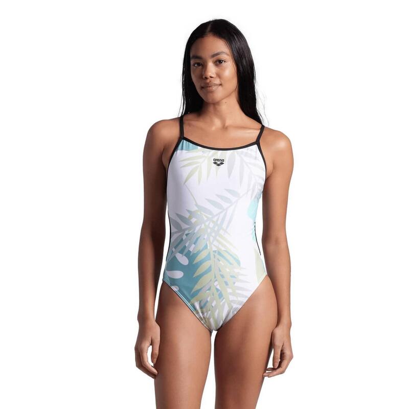 Maillot de bain Arena W Light Floral Lace Back noir-blanc Multi