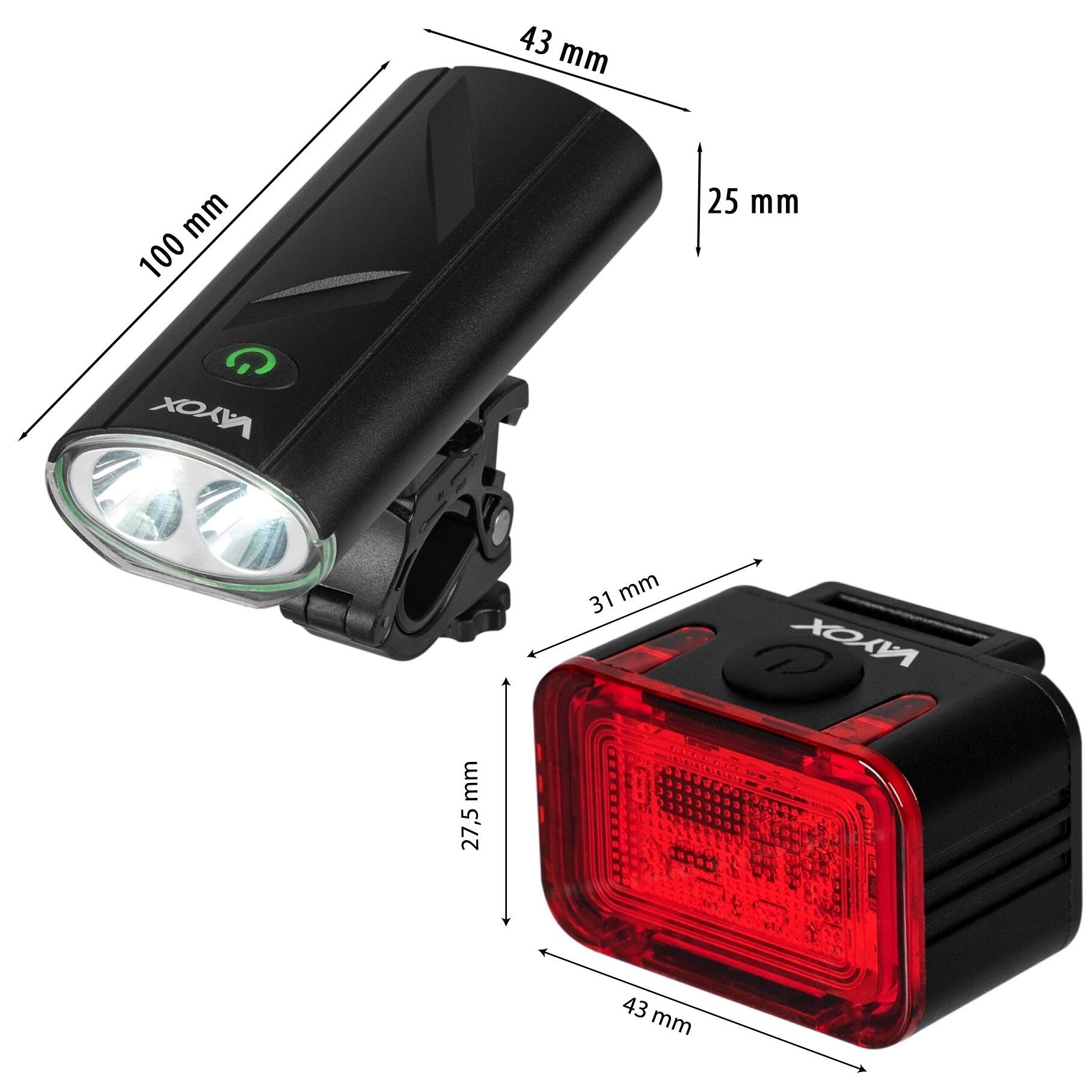 Zestaw lampek rowerowych VAYOX VA0111 + VA0152 przednia i tylna USB-C 5/7