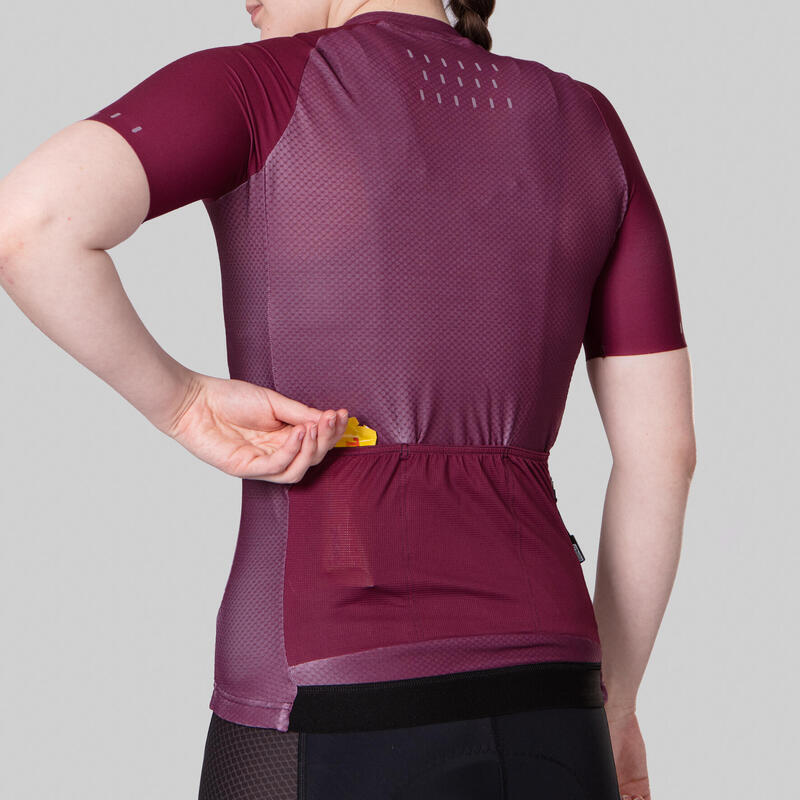 Fietsshirt Dames - Bordeaux - Icon Coldblack