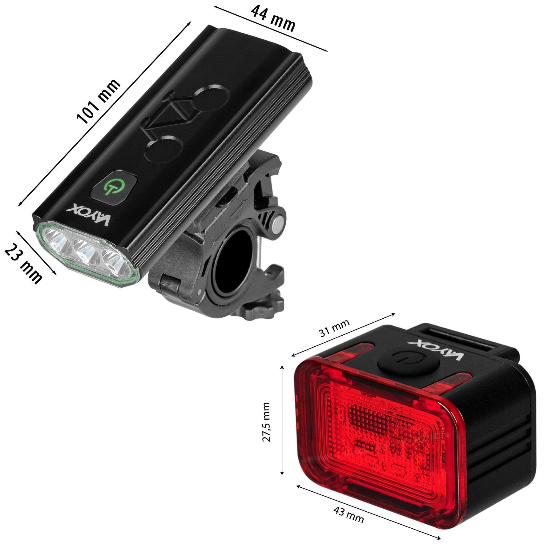 Zestaw lampek rowerowych VAYOX VA0112 + VA0152 przednia i tylna USB-C 5/8